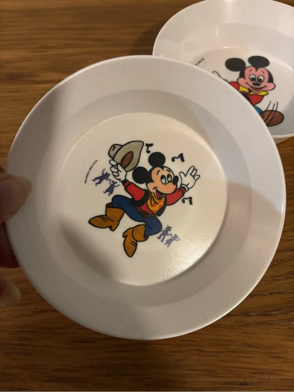 Disney Vintage Mickey Mouse Melamine kids cereal bowls Set of Two